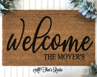 Custom Welcome Mat, Personalized Gifts, Door Mat, Christmas Gift, Housewarming, Welcome Doormat, Doormats, Home Gifts, Personalized Decor