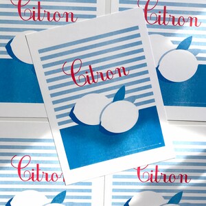 Lemon Poster - risograph print