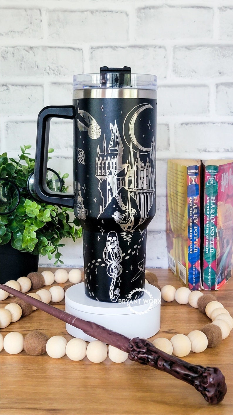 Wizard Full Wrap Engraved 40oz Tumbler With Handle Custom - Etsy