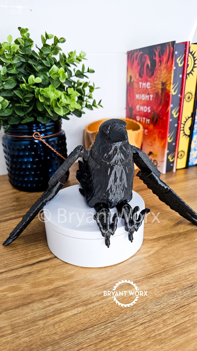 Raven Toy Articulated 3D Print Kids Toy Animal Gift Baby Raven Crow