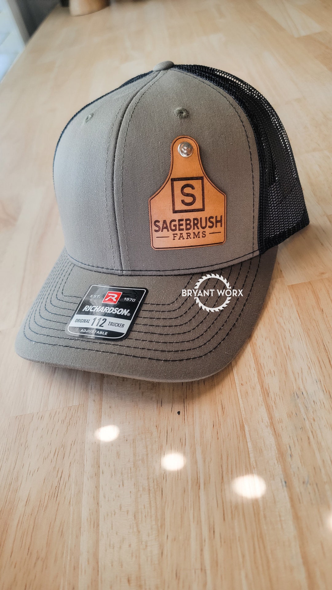 Sagebrush Farms Leather Tag Hat Etsy