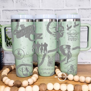 No Place Like Home Full Wrap| Engraved 40oz Tumbler with Handle | Custom Engraving | Wicked Witch | Kansas | Wicked Gift