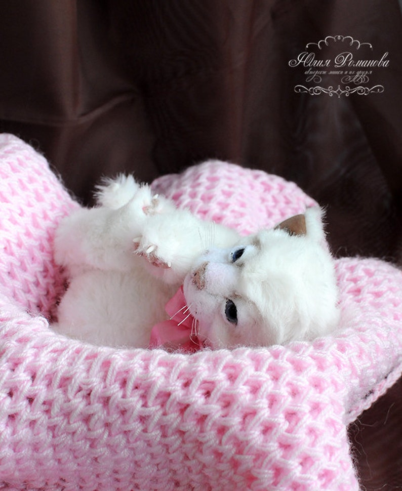 SOLD realistic white cat Teddy Bear friend kitten OOAK newborn Etsy