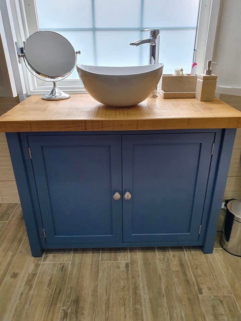 Rustic Chunky Farrow & Ball Painted Solid Wood Bathroom Etsy UK