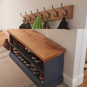 Shoe Rack and Coat Hooks Package Hallway Mudroom Bootroom Porch