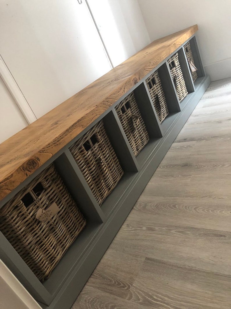 Painted Shoe Rack Storage Bench With 6 Baskets 224cm entrance Etsy