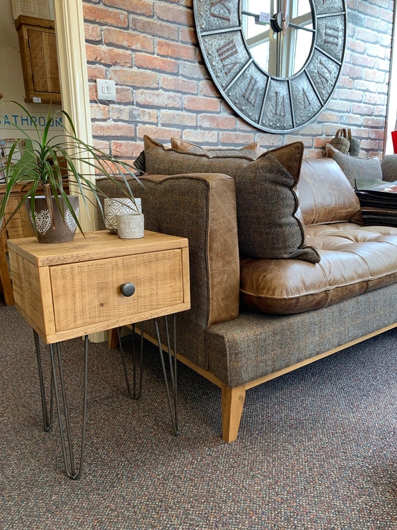 Rustic industrial bedside table deals