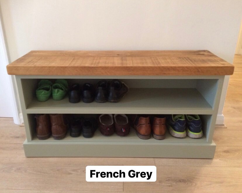 FARROW & Ball142cm Painted Shoe Bench Coat Rack With Shelf 