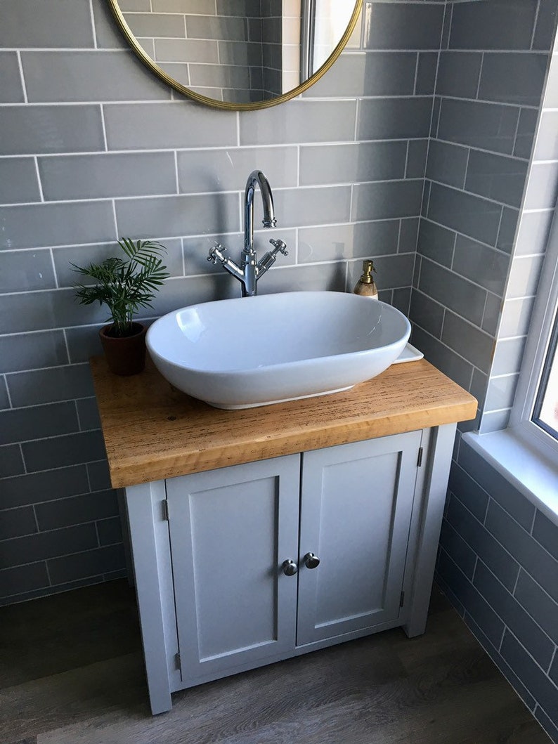 Rustic Chunky Farrow & Ball Painted Solid Wood Bathroom Etsy UK