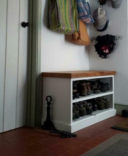 Shoe Rack and Coat Hooks Package Hallway Mudroom Bootroom Porch Shoe Bench/coat  Hooks With Hat Shelf MEDIUM 2 Sizes CHOOSE COLOUR 