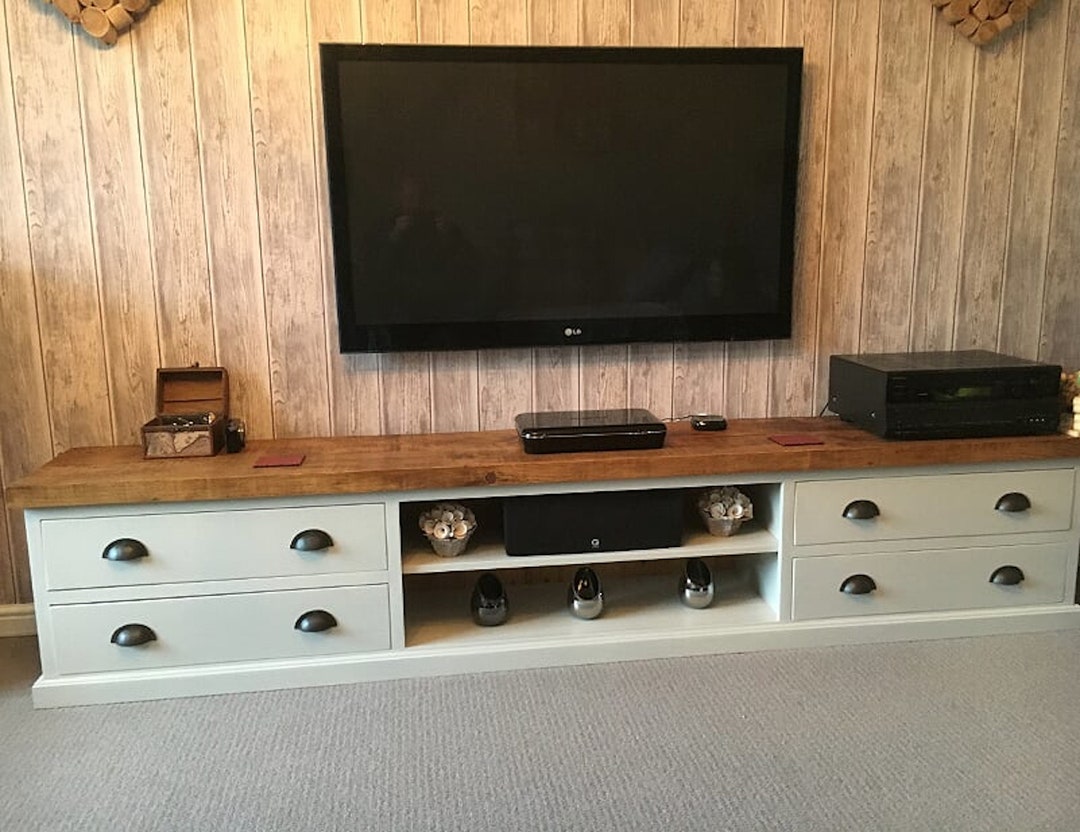 Extra Large TV Stand Big Long TV Cabinet Stand Media Unit Grey Bluecolour and Size Choice Etsy UK