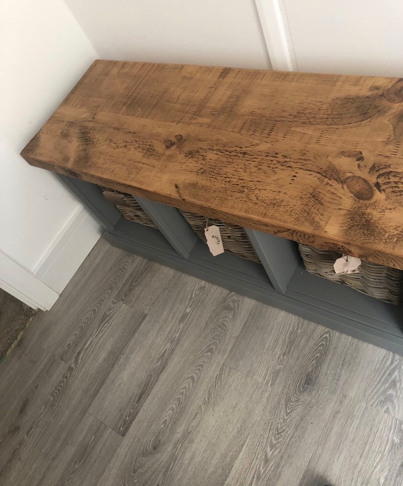 Painted Shoe Rack Storage Bench With 6 Baskets 224cm entrance Etsy UK