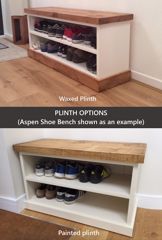 Painted Shoe Rack SMALL rustic Solid Wood Hallway Mudroom Bootroom Entrance  Porch Storage Bench CHOOSE COLOUR 