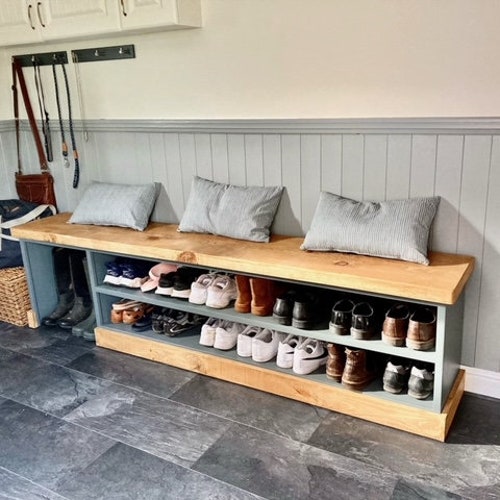 Painted Shoe and Boot Rack Small122cm Bespoke Hallway Shoe Etsy UK