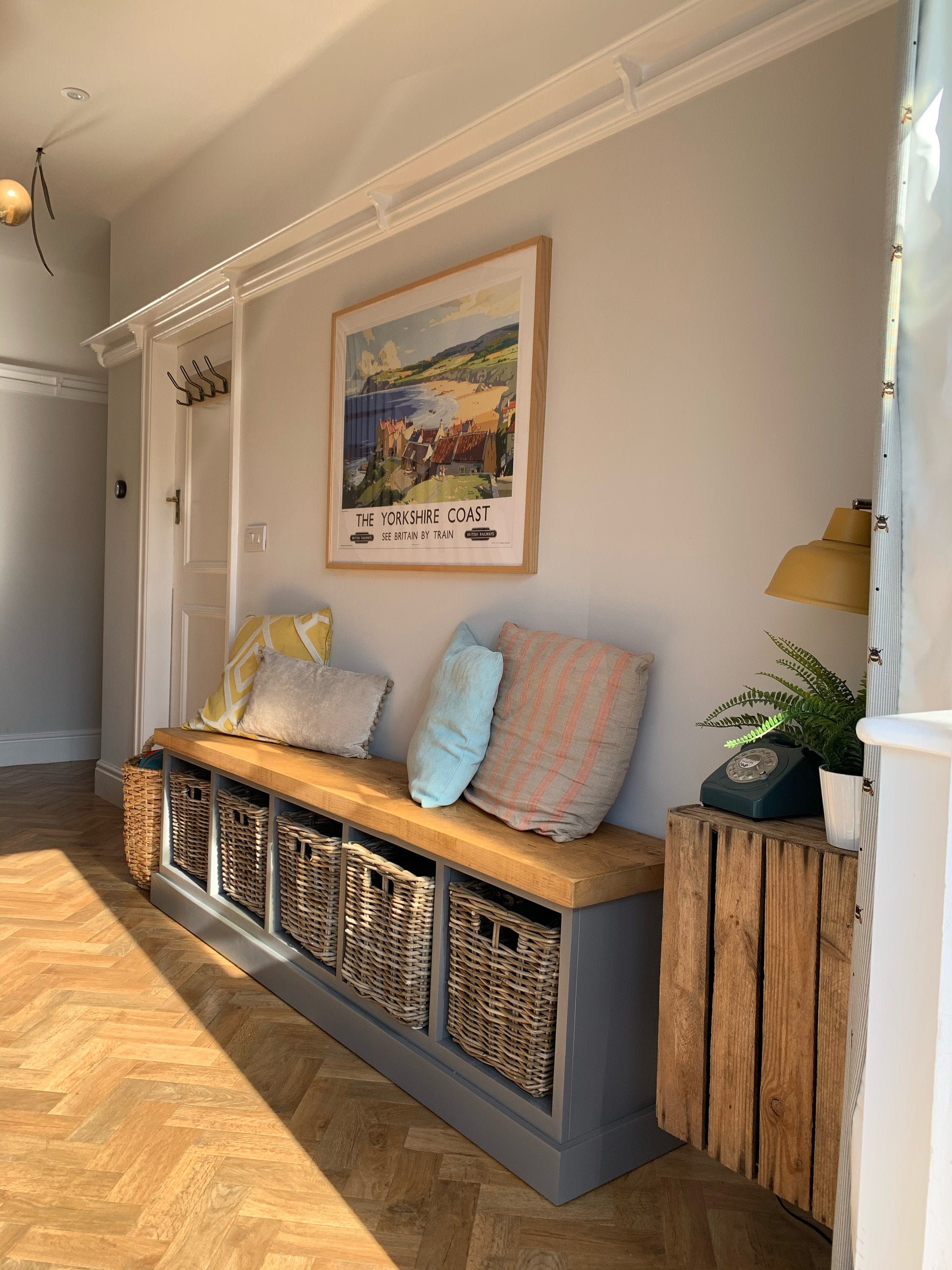 Bench with shoe rack underneath sale