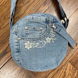 Denim Purses With Pearls Etsy