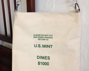 LOT of 100 USED CANVAS COIN BAGS WITH BANK NAME MONEY CHANGE SACK BANK DEPOSIT
