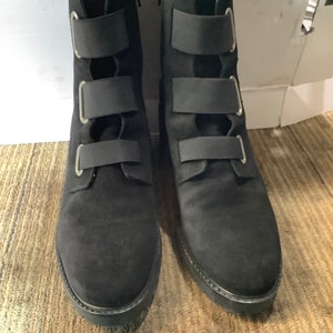 Bos & Co imported Woman&#39;s Indie black suede Waterproof Boots lightly used, Size 11 Made In Portugal excellent condition