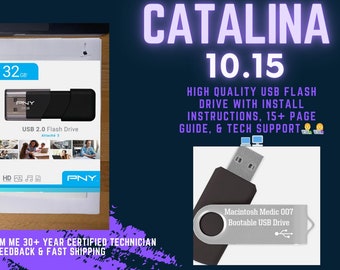 Macintosh Catalina Bootfähiges USB-Flash-Laufwerk 32 GB 15+ Seiten Anleitung und technischer Support