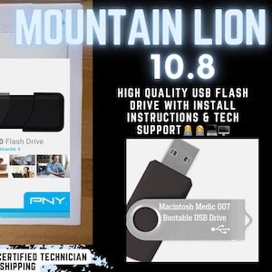 Mac OS Mountain Lion Bootable USB Flash Drive With Guide And Tech Support