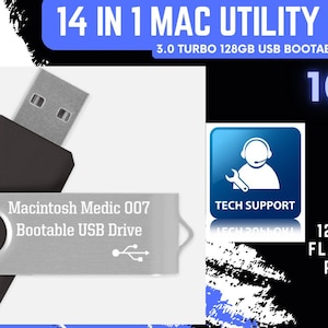 14 in 1 Mac OS Bootable USB Flash Drive With Guide And Tech Support