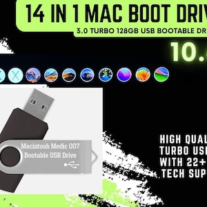 14 in 1 Mac OS Bootable USB Flash Drive With Extensive Guide And Tech Support