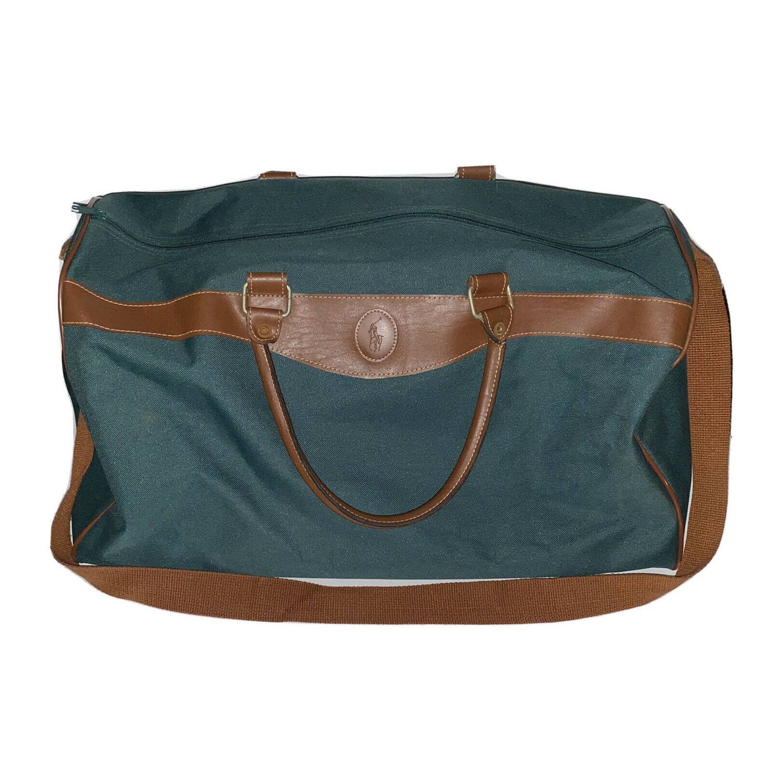 Vintage Ralph Lauren Polo Duffle Bag Green Canvas Large Etsy
