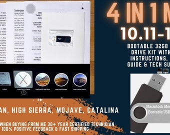 Macintosh 4 in 1 Bootable USB Drive El Capitan, High Sierra, Mojave, Catalina 32GB