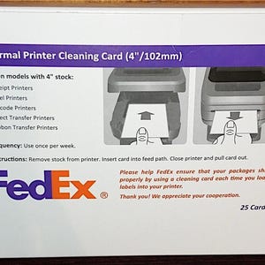 25 Stück Thermodrucker-Reinigungskarten für 4x6-Karten für den direkten Strichcode-Empfang