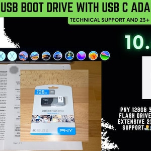 14 in 1 Mac OS X Bootable USB-C Flash Drive 128GB For Most Macintosh Computers With Guide