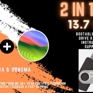 2 in 1 Mac OS Bootable USB Flash Drive Ventura And  Sonoma With Guide