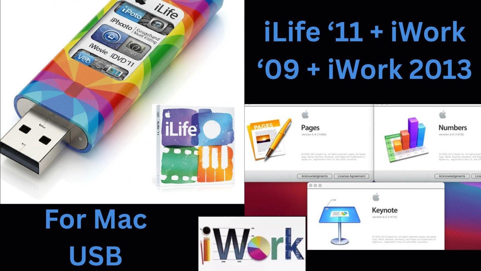 Ilife '11 Suite, Iwork '09, Iwork 2013 Suites USB Installer