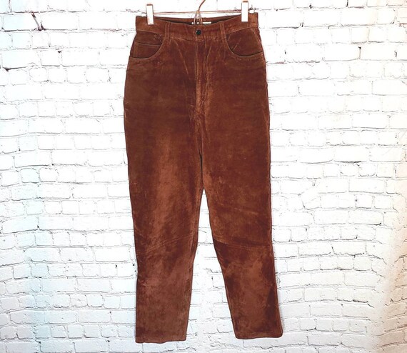rust leather pants