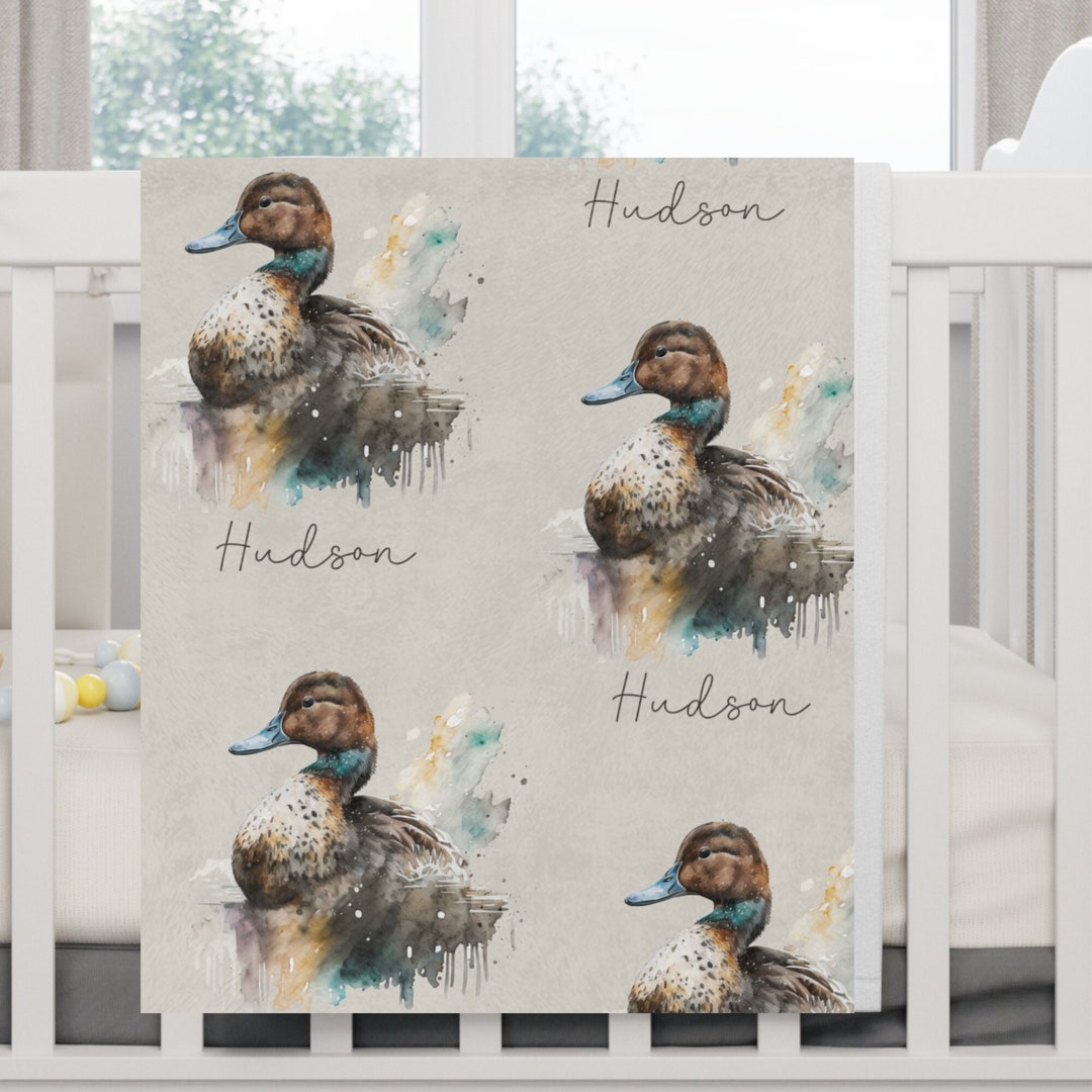 Duck Blanketpersonalized Watercolor Duck Hunter Blanket baby Etsy