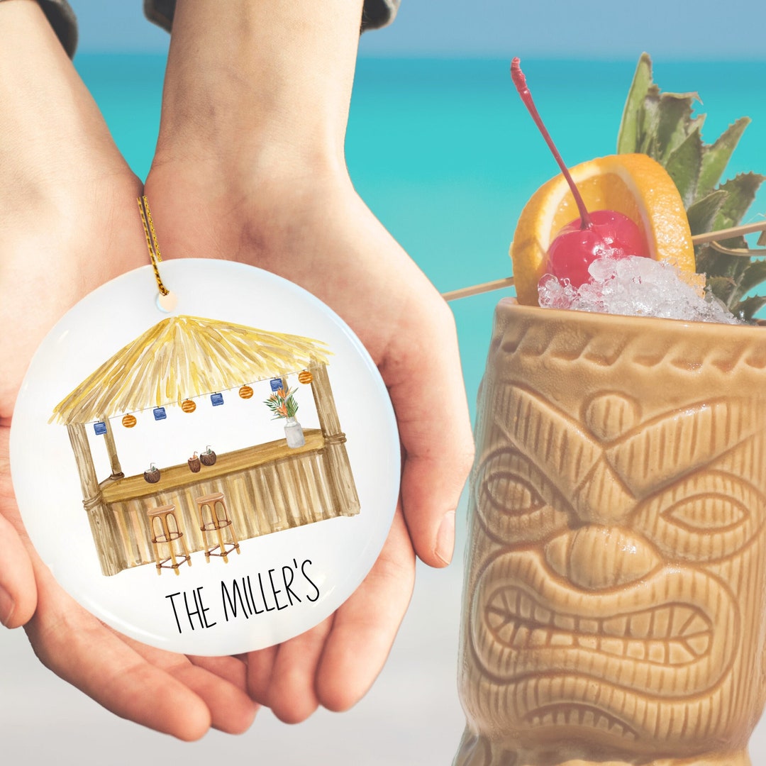 Tiki Bar Custom Name Tiki Bar Ornament Tiki Decor Adult Etsy
