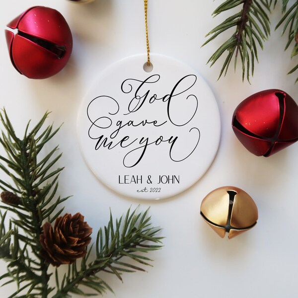 thumbnail image 2 of God Gave Me You Ornament, Personalized Couple Christmas 2 of 13