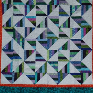modern queen size blue and purple quilt, modern full size blue and purple quilt