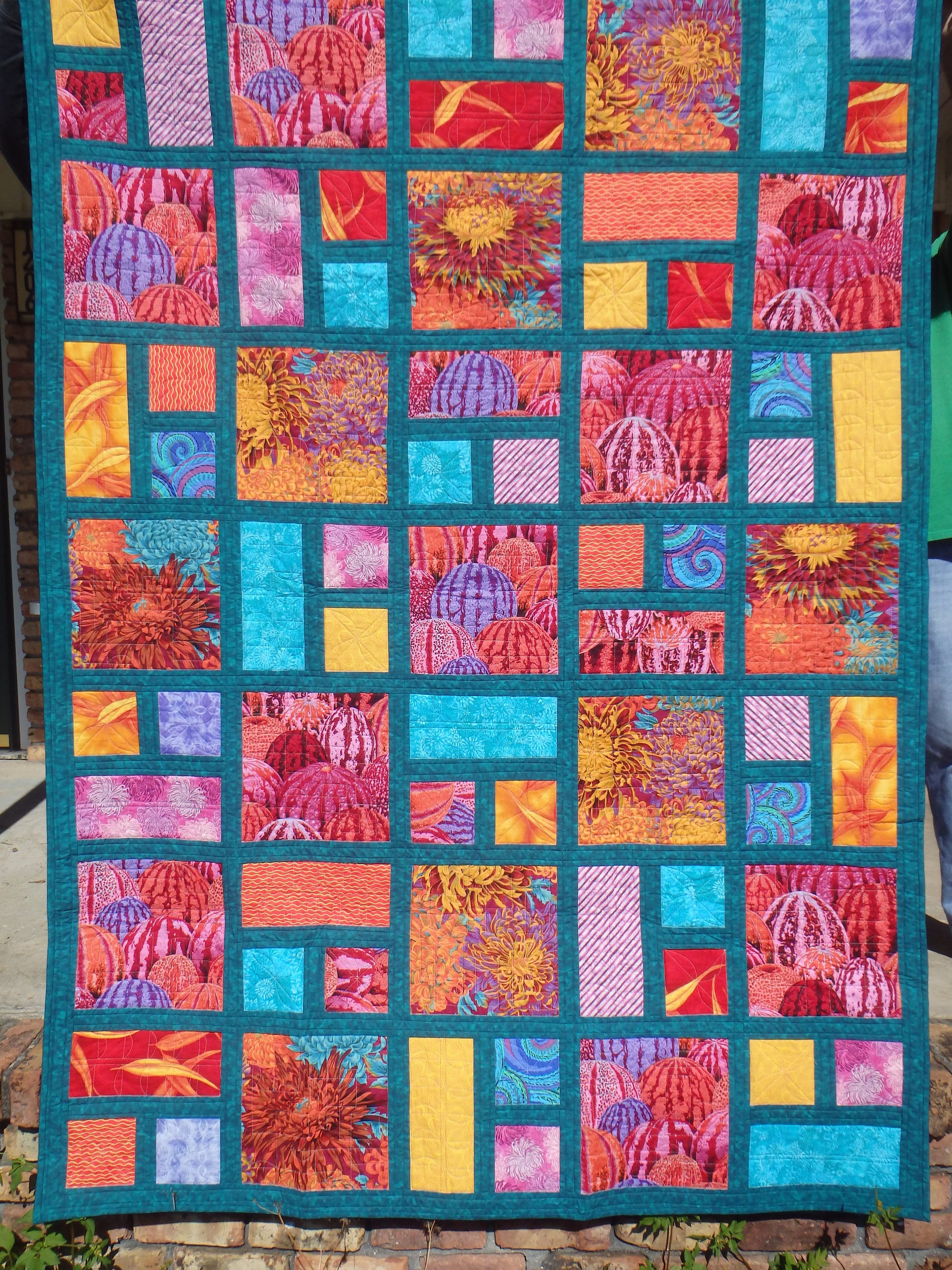 Kaffe Fassett Modern Floral Twin Size Quilt, Couch Quilt Etsy