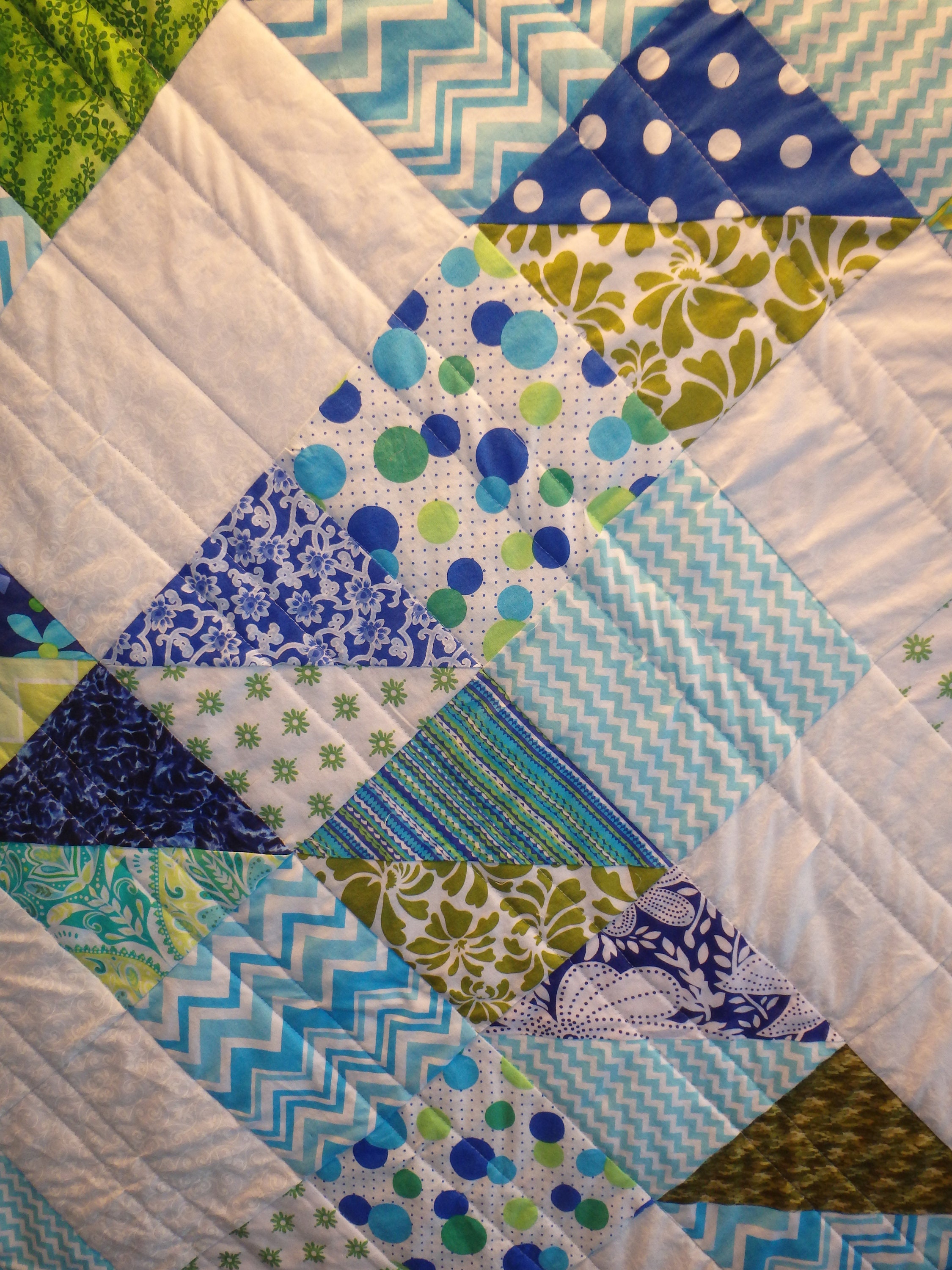 Modern Blue Lap Quilt, Geometric Cotton Throw (53x66 Inches) - Etsy