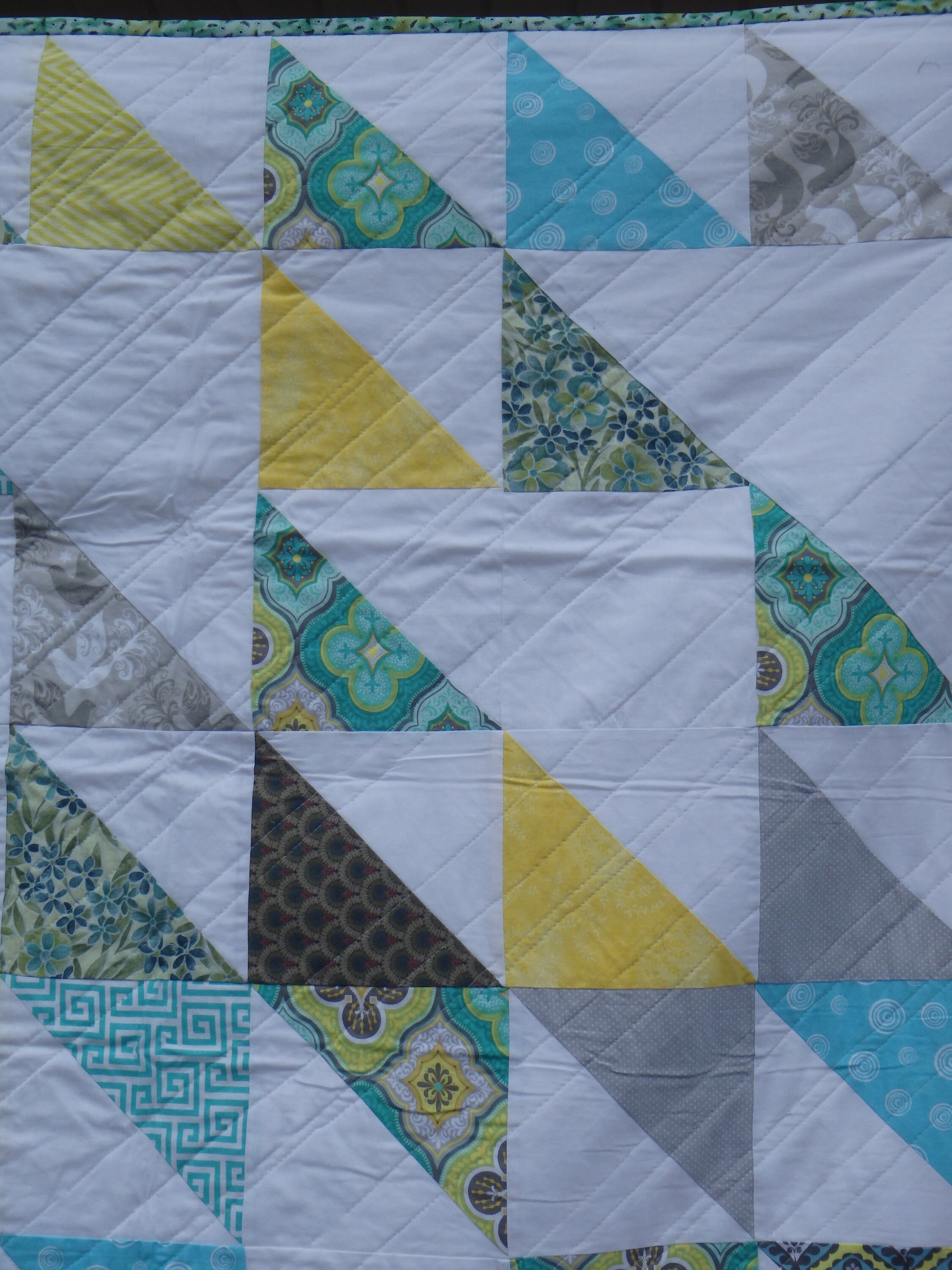 Modern Quilt Twin Size Quilt Couch Throw Lap Quilt Green Etsy