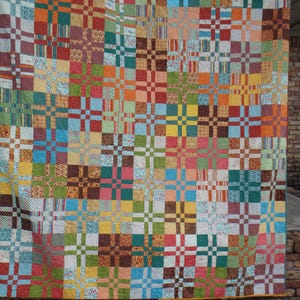 queen size rainbow patchwork quilt