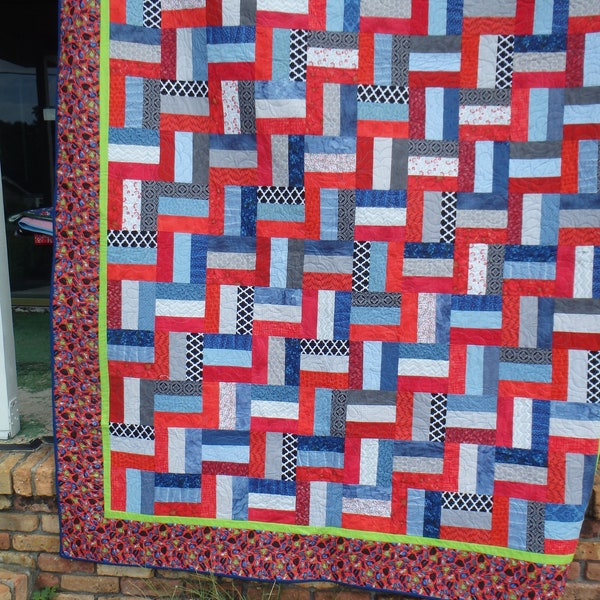 Queen Rail Fence Quilt Patterns Etsy