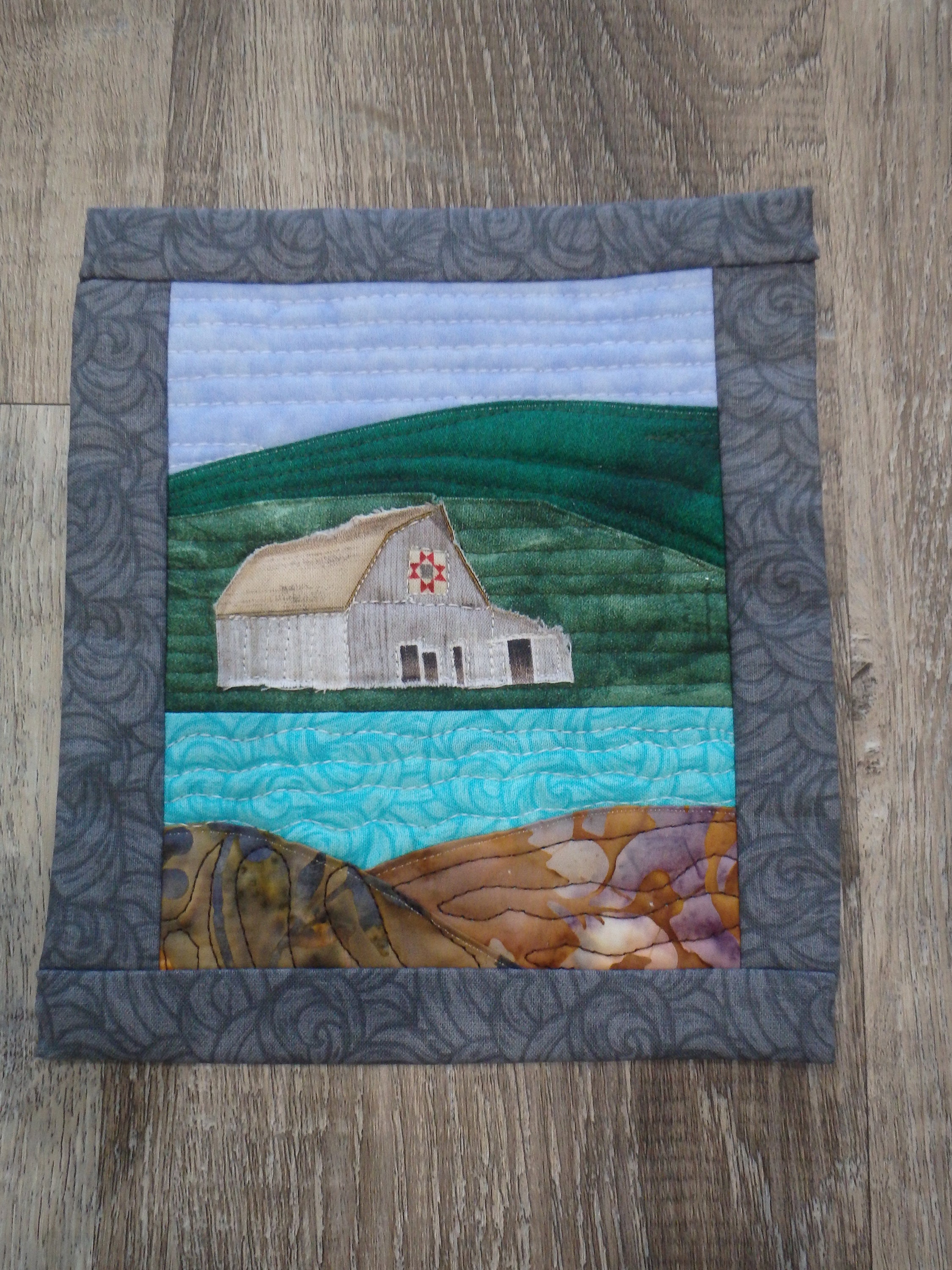 Quilted Barn Wall Hanging, Quilted Landscape Wall Decor Etsy