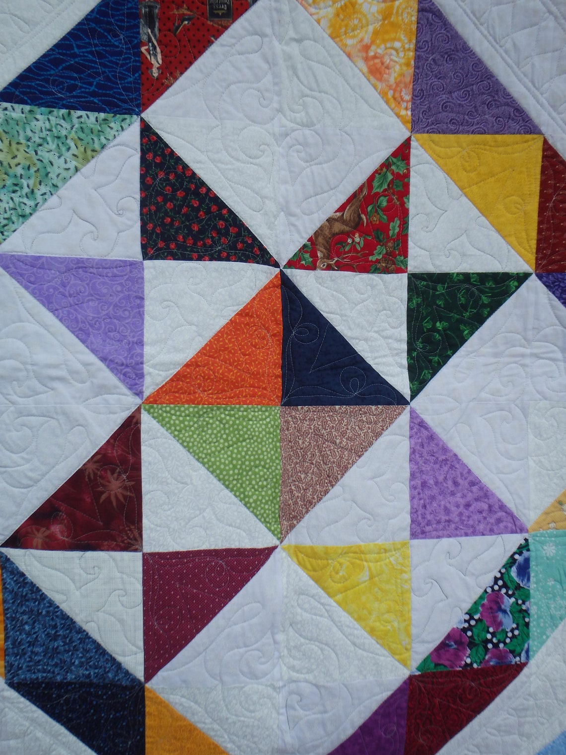 Queen size rainbow quilt full size quilt rainbow quilt Etsy