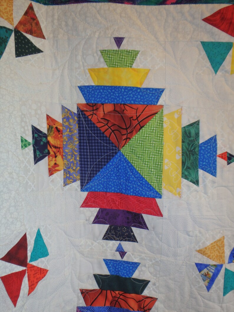 Modern Quilt Pineapple Quilt Queen Size Quilt Handmade Etsy