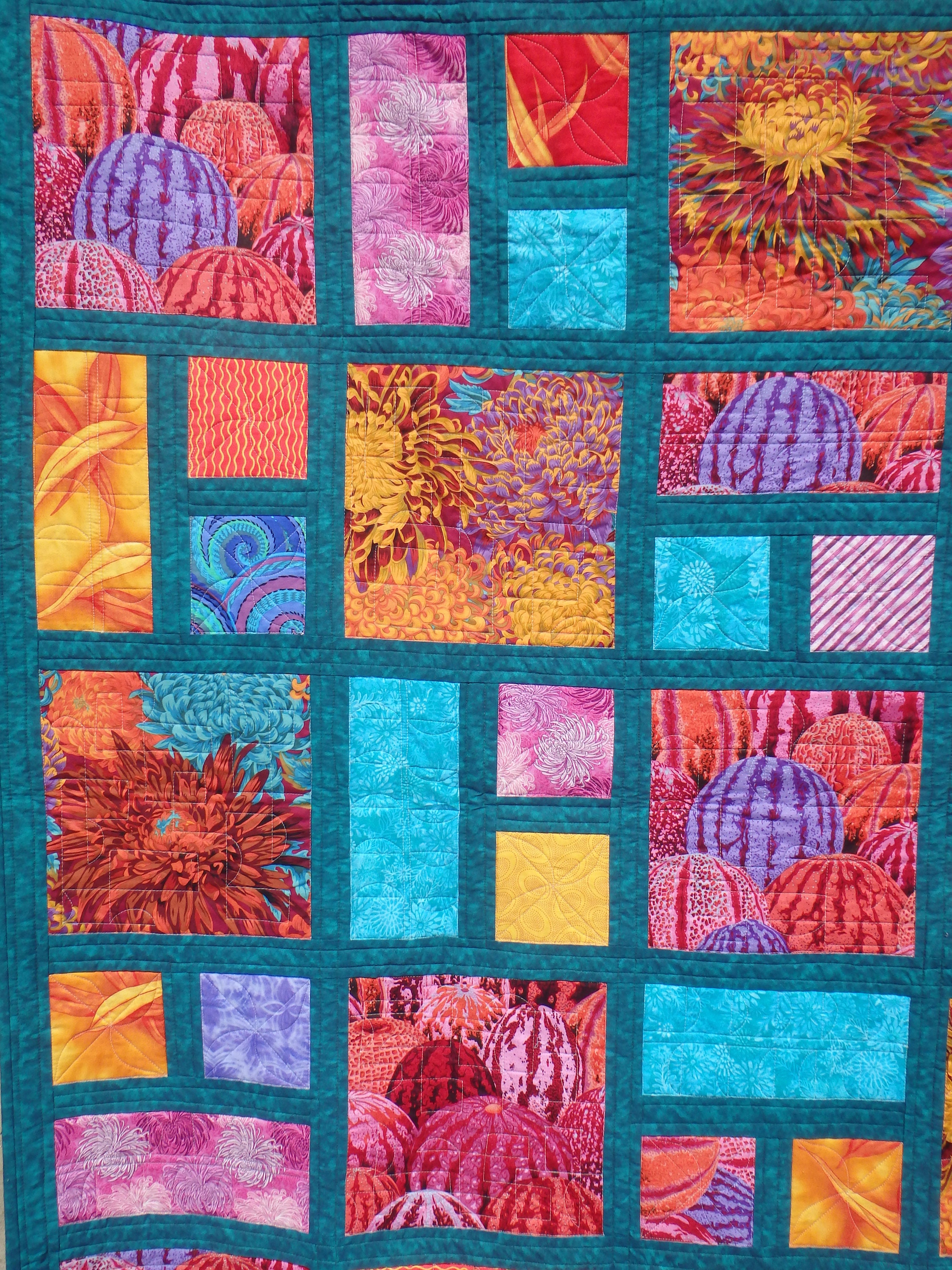 Kaffe Fassett Modern Floral Twin Size Quilt, Couch Quilt Etsy