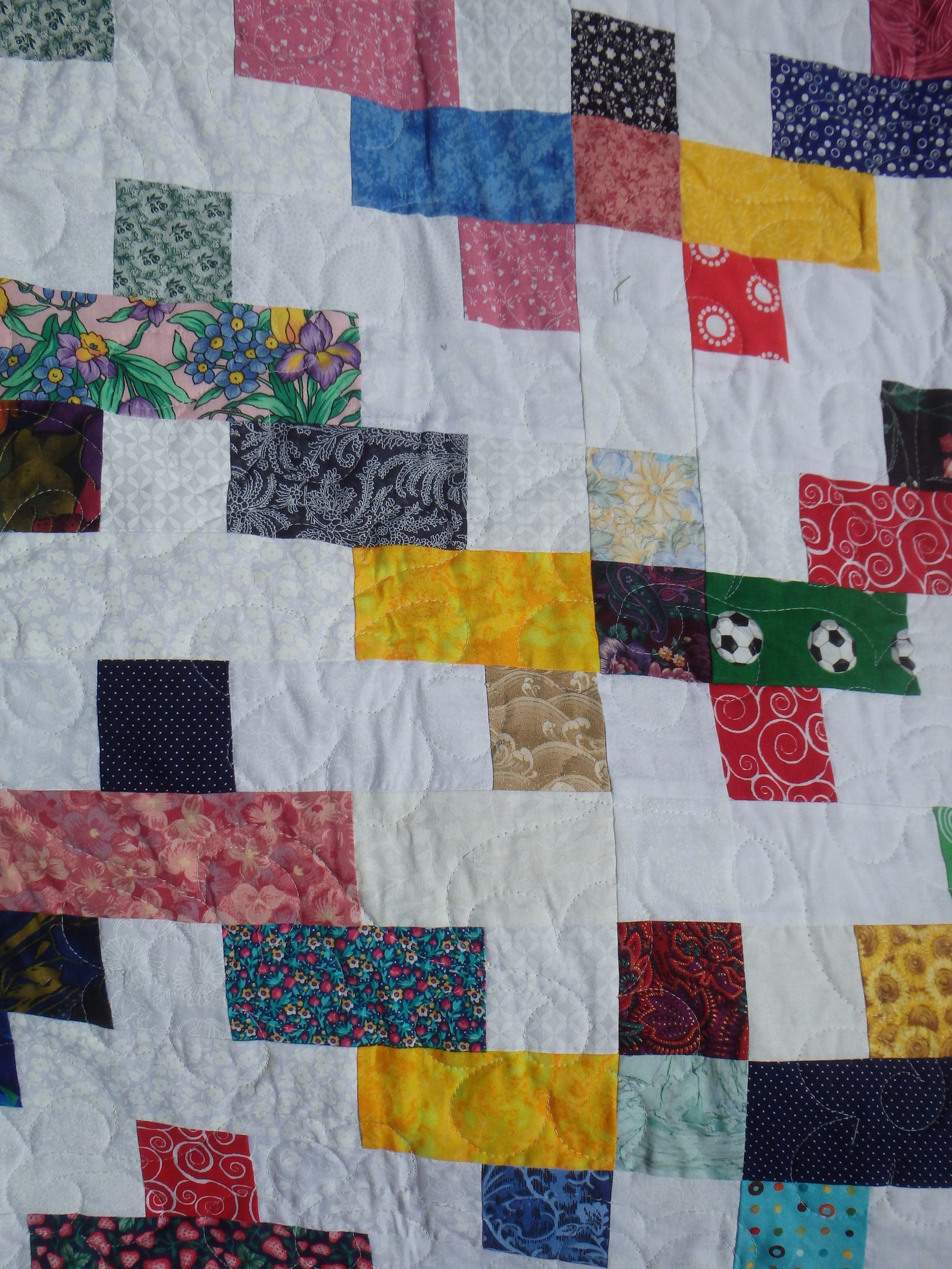 Queen Size Patchwork Quilt King Size Patchwork Quilt Scrap Etsy
