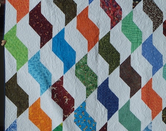 queen size rainbow razzle dazzle quilt