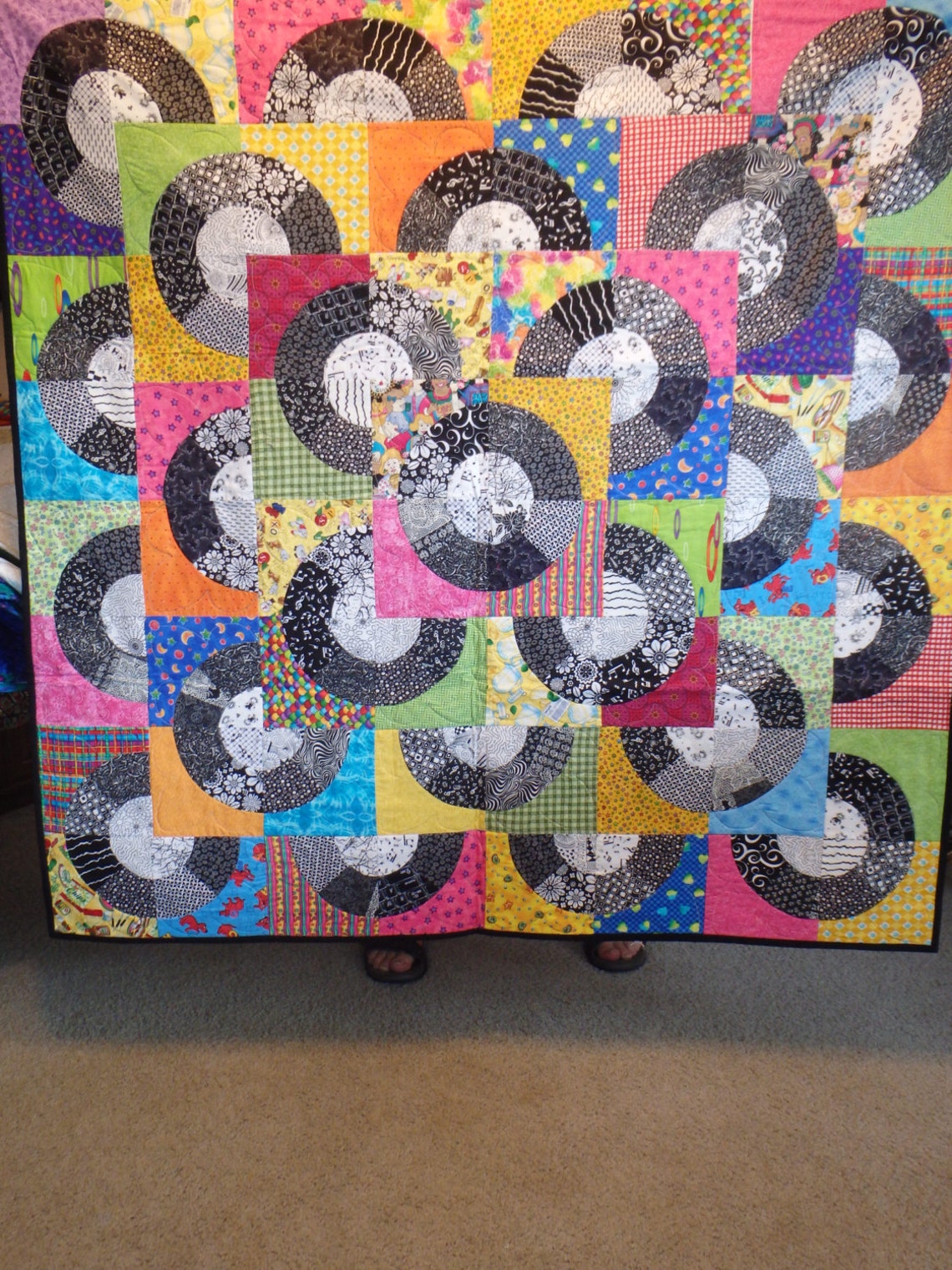 Black and White Quilt Single Bed Quilt Lap Quilt Homemade Etsy