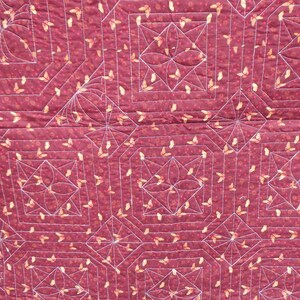 modern queen size red, blue and brown quilt image 6